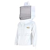 Imkado Imkerjacke, Schutzbekleidung für Imker - Schutz vor Bienenstichen - Schutzhemd, Schutzkleidung, Schutzjacke (L, Schleier: Rundschleier)