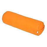 Yogabox Yogabolster Basic für Yin-Yoga, Ø22 cm, Yoga Rolle mit Buchweizenschalen Füllung, Waschbarer Bezug aus 100% Baumwolle, Yoga Bolster Rolle für Restorative Yoga, orange