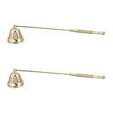 GARVALON 2 Stück Goldener Kerzenlöscher Robustem Eisen Glockenform Dochtlöscher für Teelichter und Kerzengläser Kindersicheres Flammenlöschwerkzeug für Zuhause und Gastronomie
