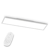 EGLO LED Büro-Deckenleuchte Bottazzo, mit Fernbedienung, 3200 Lumen, Deckenlampe flach 100x25 cm, Lampe Decke Wohnzimmer, Panel dimmbar, Küchenlampe warmweiß – kaltweiß, Weiß