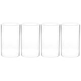 Glaszylinder Kerzen Kerzenhalterglas 4Pcs 10X7cm Transparent Kerzenhalter ?rmel Gerade Winddichte Kerzenabdeckung Kerzenschattenglas für Windlichter Glaskerzenhalter