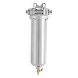 Vivhcotra Untertisch Wasserfiltersystem, Edelstahl Unterwasserfilter, Wasserfilter mit hoher Kapazität für ländliches Wasser, Villenwasser, Fabrikwasser, Baustellenwasser 8000 L/H