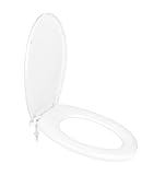 BigDean WC-Sitz oval - weiß 46x37 cm - Aus Thermoplast-Kunststoff - Einfache Montage - Toilettensitz Toilettendeckel Klodeckel Klobrille WC-Deckel