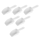 BESPORTBLE 6 Stück Kleine Weiße Kunststoff Eisschaufeln mit Fallschutz Vielseitige Küchenschaufeln für Reis Mehl Eiswürfel Ergonomisch Mehrzweck Küchenhelfer für Gastronomie und Bar