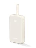 UGREEN Tragbare Powerbank, 20.000 mAh (74 Wh), mit eingebautem USB-C-Kabel, 22,5 W, Schnellladung, digitales Display, tragbares Ladegerät, kompatibel mit iPhone, Xiaomi, Galaxy, iPad, Weiß