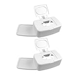 ARTSEWPLY 2 Stück Feuchttücher Spender mit Deckel Kunststoff Weiß Praktische Aufbewahrungsbox für Wohnzimmer Babyzimmer Schlafzimmer und Unterwegs Leicht mit Einer Hand zu Bedienen