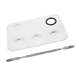 Homoyoyo Edelstahl Make up Mischpalette mit Spatel Große Quadratische Palette mit Löchern Langlebig und Leicht zu Reinigen zum Mischen von Foundation Lidschatten und Lippenfarben