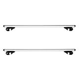 Amazon Basics Dachträger 142,2 cm, für 2 offene Dachrelings mit Abstand 106,7 bis 126 cm, 2-teilig