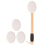 Sewroro Rutschfester Lotion Rückenapplikator mit Langem Griff und Austauschbaren Köpfen Weicher Duschschwamm für Rücken und Fußpflege Vielseitiger Creme Applikator für Baden und Eincremen