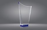 Art-Trophies At10103 Sportliche Glas-Trophäe, Tranparent/Blau, 180 mm