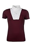 HKM Turniershirt -Virginia- Kurzarm Reitshirt Damen Funktions-Tuniershirt atmungsaktiv Bordeaux