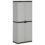 Generisch Garten-Lagerschrank mit 3 Böden Grau & Schwarz 68x40x168 cm,jiangboyue-340983