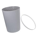 Mikikit Kleiner Abfalleimer mit Praktischem Pressring Kunststoff Mülleimer für Badezimmer Büro Schlafzimmer Küche und Wohnzimmer Moderner Look Rutschfeste Müllbeutelhalterung Vielseitig