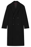 HUGO Herren Menci2541 Zweireihiger Mantel aus Woll-Mix Schwarz001 M