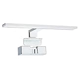 SEBSON® LED Spiegelleuchte 40cm Badezimmer IP44, Spiegel Schrankbeleuchtung + Wandlampe + Klemmleuchte, neutralweiß 4000K 8W 600lm 230V Aluminium, Schminklicht