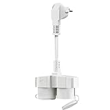 SGZIOO Doppelstecker für Steckdos, Verlängerungskabel Kurz mit 2 Fach Schuko Steckdosen, Steckdose Schutzkontakt IP44 Wasserdicht, 1.5mm², bis 250V/16A, Doppelstecker Außen für Heim, Büro, Außen