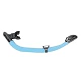 RASTKY Vollständig Trockener Tauchschnorchel, Einfaches Atembeißventil Zum Freitauchen, Schwimmen, Silikon, ABS (Himmelblau)