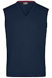 James & Nicholson Herren V-Pullunder - Klassisch geschnittener Pullunder aus hochwertiger Baumwolle | Farbe: navy | Grösse: XXL