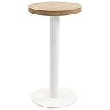 Bistrotisch Hellbraun 40 cm MDF, runder Esstisch für 2 Personen, robuster Küchentisch aus Holz, moderner Stehtisch für Restaurant, Café, Bar, einfacher Aufbau