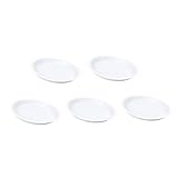 Homoyoyo Dekoratives Rundes Blumenuntersetzer-Set – 5 Stück in 26 cm – Perfekte Untersetzer Für Blumentöpfe - Balkontöpfe Und Bonsai Pflanzen – Blumentopfuntersetzer in Weiß