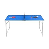 meiliwmlo 152x67x70cm Klappbarer Tischtennistisch mit 2 Tischtennisschläger und 3 Tischtennisbälle Aluminiumlegierung Tragfähigkeit 30KG für Familienspaß Schulaktivitäten Picknicks im Freien usw