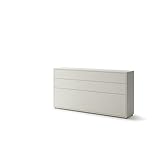 Lenart Schrankbett Bed Concept BC06 90x200 cm - Horizantal Schrankklappbett - Schrank mit integriertem Klappbett - Wandbett mit Lattenrost - Murphy Bed (Kaschmir)