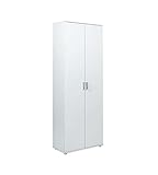 Inter Link – Mehrzweckschrank – Besenschrank – Putzschrank - Allzweckschrank – Haushaltsschrank – 2 Türen – 3 Böden – Breite:70cm - Tiefe:34cm - Höhe:190cm – Arconati HHS – Weiß