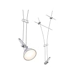 Paulmann 94487 CorDuo Seilsytem Einzelspot Comet DC 12V max. 50 Watt erweiterbar Chrom matt Drahtseil Metall GU5,3 Drahtseilsystem ohne Leuchtmittel