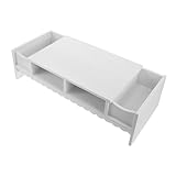 LABRIMP Monitorständer Weiß mit Stauraum Multifunktionaler Schreibtisch Organizer für Büro und Computer Kreatives Display Riser Regal zur Optimalen Platznutzung für Brillen Schlüssel und