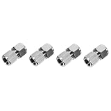 SOLUSTRE 4 Stück Manometeranschluss Hardware-montage Kompressionsstecker Maschinenteile Hochleistungs-klemmverschraubung Stecker Passend Rohrverbinder Rohrbeschläge Silver Rostfreier Stahl