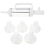 BESPORTBLE Keks Cupcake dekorationsset mit Spritzgebäckpresse und Mustervorlagen Vielseitiges Backwerkzeug für Kuchen und Plätzchen Weißes Küchenzubehör zum Kreativen Wiederverwendbar