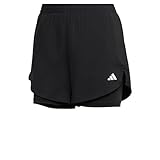 adidas Damen AEROREADY Made for Training Minimal Two-in-One Shorts, Black / White, M