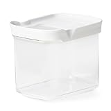 Emsa Optima Schüttdose 1 Liter, rechteckig, Schiebedeckel, ideal zum Portionieren, 100 Prozent sicher, hygienisch, platzeffizient, Frischedichtung, transparentes Design, N1141900