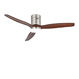 CREATE / WINDCALM/Deckenventilator mit Beleuchtung und Fernbedienung, Dunkelholzflügel / 40W, Leise, Ø132 cm, 6 Geschwindigkeiten, Timer, DC-Motor, Sommer-Winterbetrieb