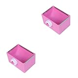 INOOMP 2St Kaninchen quadratische Schüssel Hundenapf für große Hunde Kiste Hundenapf pet Supplies wasserschale quadratische Schüssel für Kaninchen Futternapf für Haustierkäfige Rosa