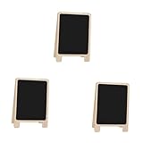 HOMOBABE 3 Stück Holzaufsteller Kreidetafeln Beidseitig Nutzbar Kompakte Schwarze Schreibtafeln Wiederverwendbare Holztafeln für Restaurant Party Hochzeit und Wohnraumdekoration