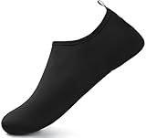 SAGUARO Badeschuhe Herren Wasserschuhe Damen Strandschuhe Schnelltrocknend Schwimmschuhe Licht Weich Aquaschuhe Neoprenschuhe Hausschuhe Sattes Schwarz Gr.40/41