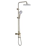 Xiaoxu Runder, verchromter Duschmischer mit 3 Modi (Warm- und Kaltwasser) zur Wandmontage