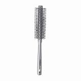 PARSA Beauty Volumenbürste Unicolor Rundföhnbürste mit Kunststoffpins, Rundbürste für Volumen, großvolumiges Styling, abgerundete Pins, Kopfhautmassage, ideal für kurzes Haar, silber, 21 cm Länge