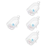 ibasenice 4 Sets Show Tasche Puppen Tragetasche Puppentasche Puppenbehälter Tasche Hängende Dekoration Transparente Figuren Display Tasche Tragbarer Puppen Aufbewahrungshalter Mini