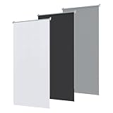 UISEBRT Verdunklungsrollo ohne Bohren Rollos für Fenster,Klemmfix Rollo Seitenzugrollo Sichtschutz Sonnenschutz (Grau 110x160 cm)