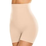 SIMIYA Bauchweg Unterhose Damen Hohe Taille Shapewear Figurformende Nahtlose Miederhose Leggings Kurze Bauchstraffung Miederpants Body Shaper Bauchkontrolle Unterwäsche(Beige, M)