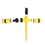 Gartensprinkler, Gartenschlauch-Sprinkler, Rasensprenger mit Durchflusskontrolle, Reichweite, Breite und große Flächenabdeckung, um 360 Grad drehbar, für Landwirtschaft