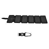 Solar-Powerbank, faltbar, tragbar, Solar-Ladegerät mit Dual-Ausgang, universelles Direktladen für Outdoor, Camping, Wandern, Reisen, Schwarz, 330 g (50% Rabatt)