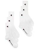 Champion Unisex Basics 6pk Crew Sportsocken, Weiß, 43-46 EU