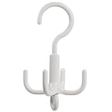 ELMOWO - Universal Haken XXL zum Einhängen (360 Grad drehbar) Organizer für Kleiderstange/Kleiderschrank für Gürtel, Krawatten & Taschen - Gürtelhalter und Taschenhalter in weiß (bis 20 kg belastbar)