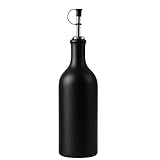 mikken Ölflasche 500 ml Steingut schwarz mit Ausgießer und Etikett Made in Germany