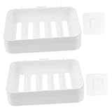 VALICLUD 2 STÜCK Wandmontierter Seifenhalter Weiß Tragkraft Punch Ohne Bohren Wasserablauf Seifenschale Für Badezimmer Küche Langlebiger Material Modernes Design