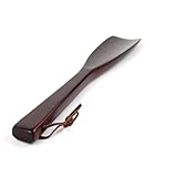 VERDANVERSE Roter Holz Schuhlöffel mit Langem Griff Langlebiges Schuhhorn Tool für Senioren Frauen Männer Ergonomisch Leicht mit Aufhängeschlaufe für Zuhause Büro Reise