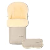 Hofbrucker Winter Lammfell Fußsack Putzi – Set mit Handwärmer – wind & wasserabweisend für Kinderwagen & Buggy, echtes Lammfell, warm & atmungsaktiv, Oberteil abnehmbar, Made in Germany (beige)